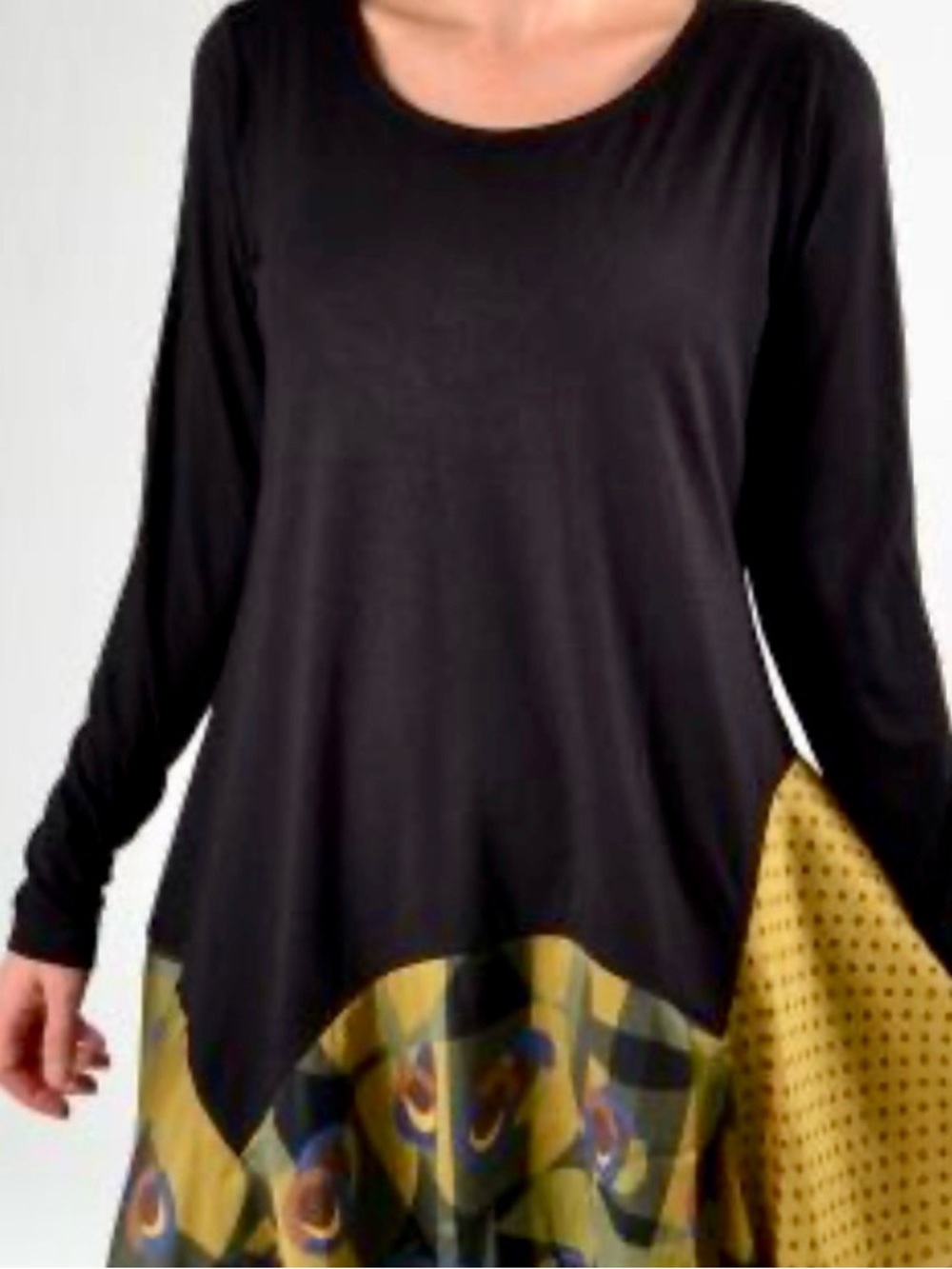 Alembika Soft Jersey Knit Asymmetrical Hem Tunic/Top